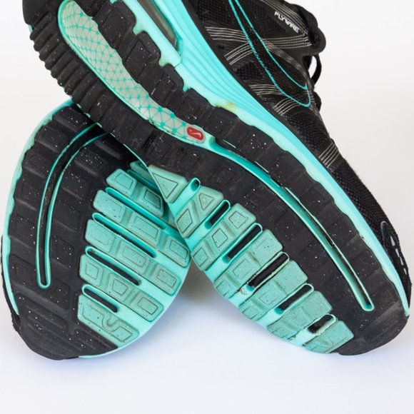 Nike LunarMX+ Flywire Women's Running Sneaker, Black / Blue, Max Air, Size 7.5 - Picture 7 of 8